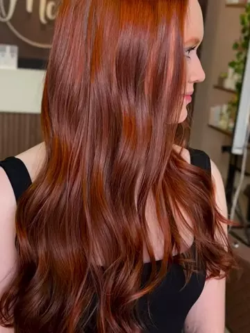 Cabelo longo ruivo cobre